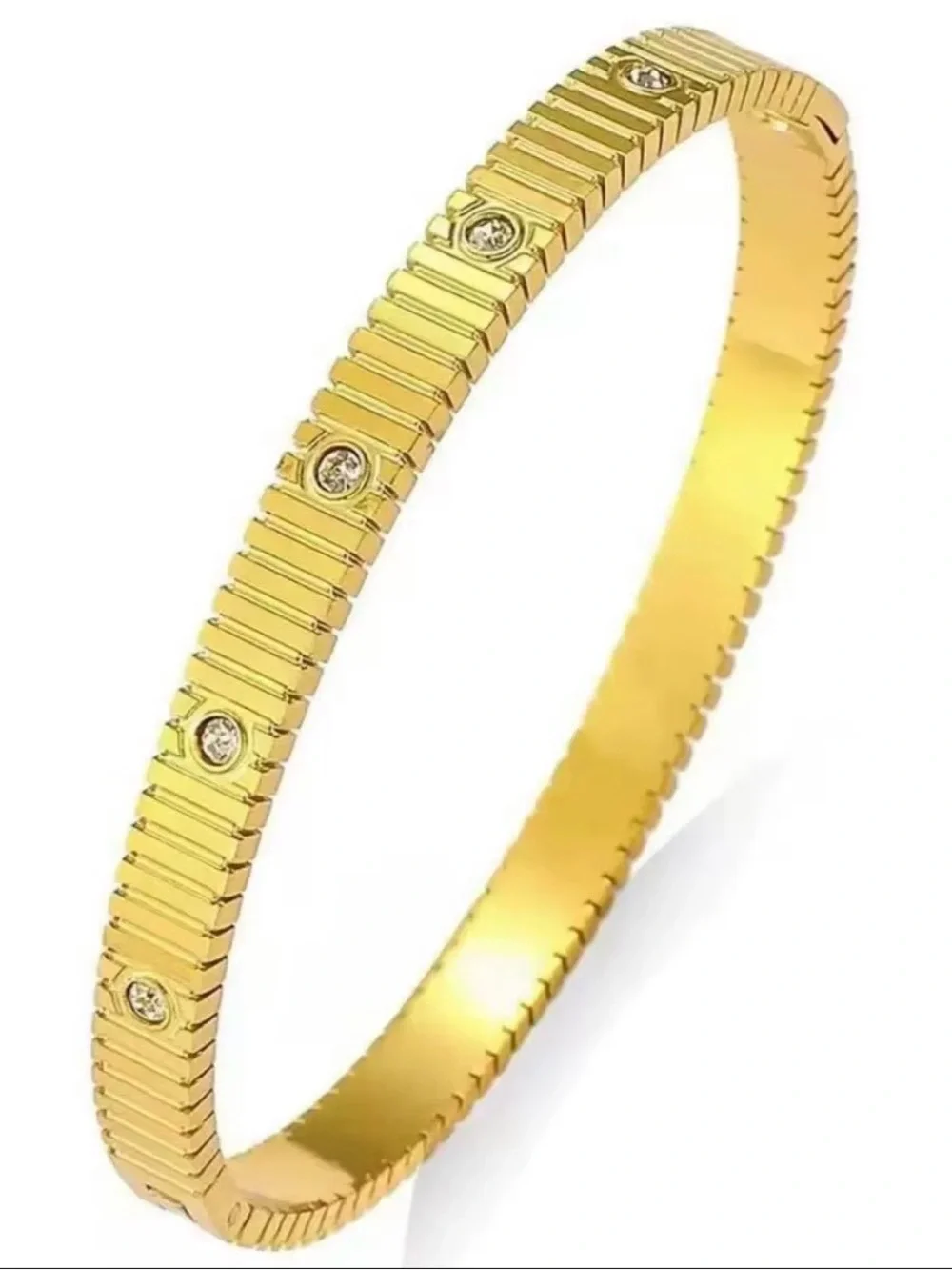 Elegant Gold and Silver Crystal-Accent Bangle Bracelets - Women Jewelry
